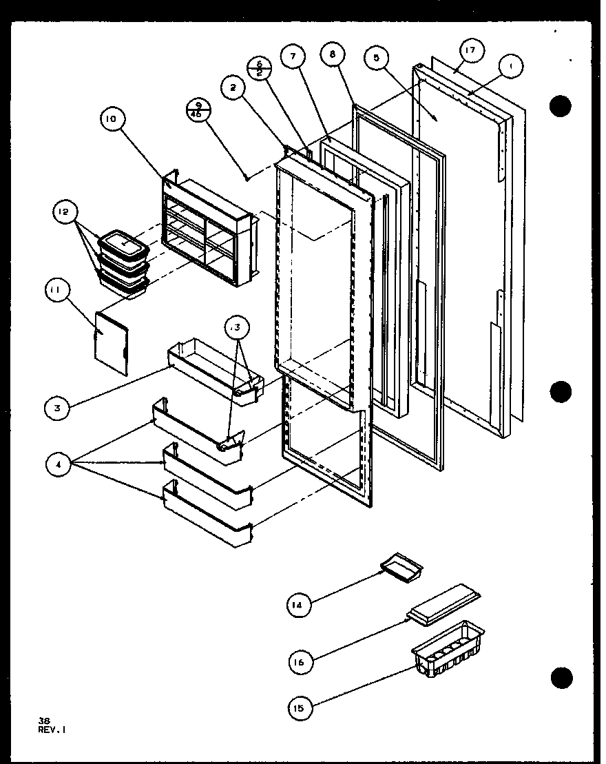 Amana SXD25J-P1104002W refrigerator door (sxd25j/p1104002w) (sxd25jb/p1104004w) (sxd25jp/p1104006w) diagram