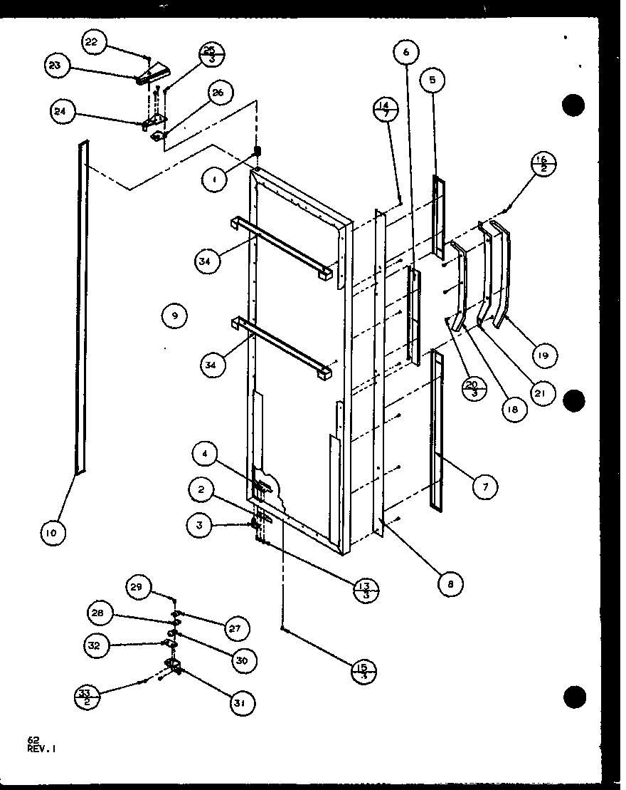 Amana SXD25J-P1104002W refrigerator door (sxd22j/p1104019w) (sxd22j/p1104020w) diagram