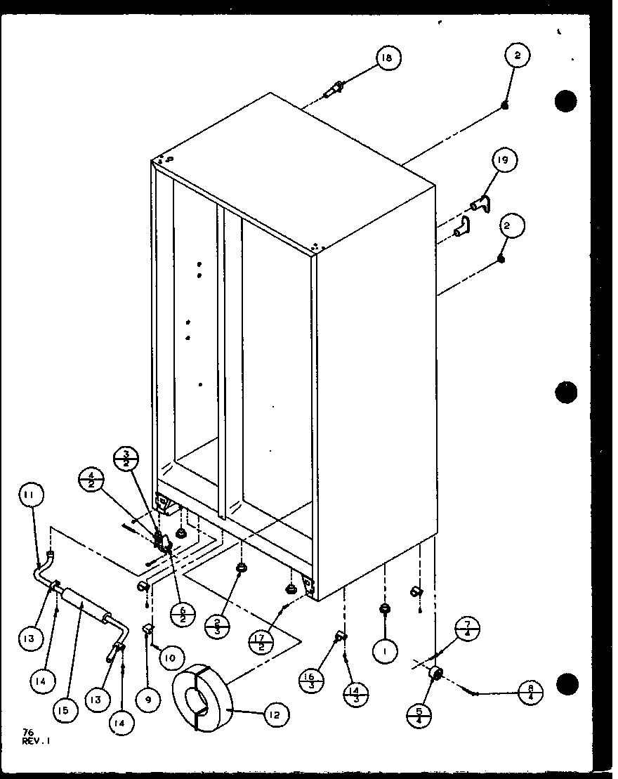 Amana SXD25J-P1104002W drain and rollers (sxd22j/p1104019w) (sxd22j/p1104020w) diagram