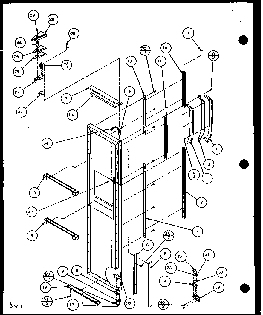 Amana SLD25JB-P1104010W freezer door (sld25j/p1104007w) (sld25jb/p1104009w) (sld25jp/p1104011w) (sld22jb/p1104023w) diagram