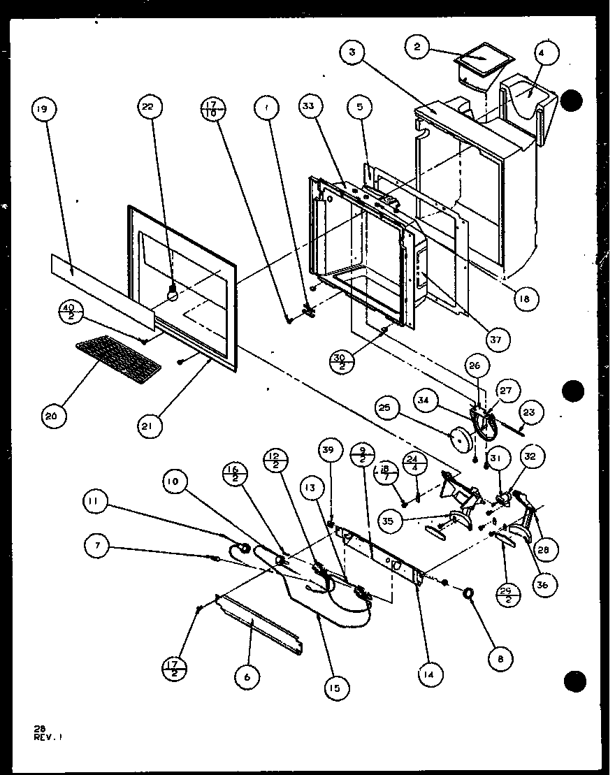 Amana SLD25JB-P1104010W ice and water cavity (sld25j/p1104007w) (sld25jb/p1104009w) (sld25jp/p1104011w) (sld22jb/p1104023w) diagram
