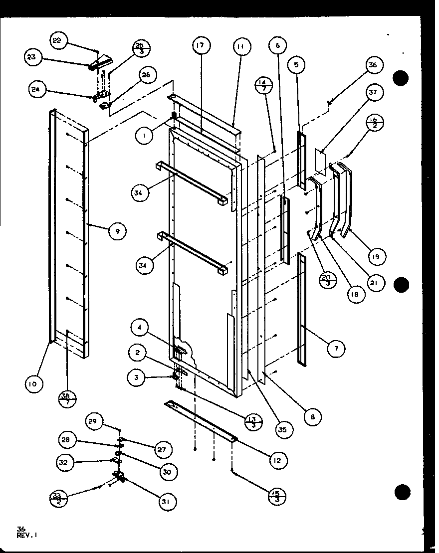 Amana SLD25JB-P1104010W refrigerator door (sld25j/p1104008w) (sld25jb/p1104010w) (sld25jp/p1104012w) (sld22jb/p1104024w) diagram