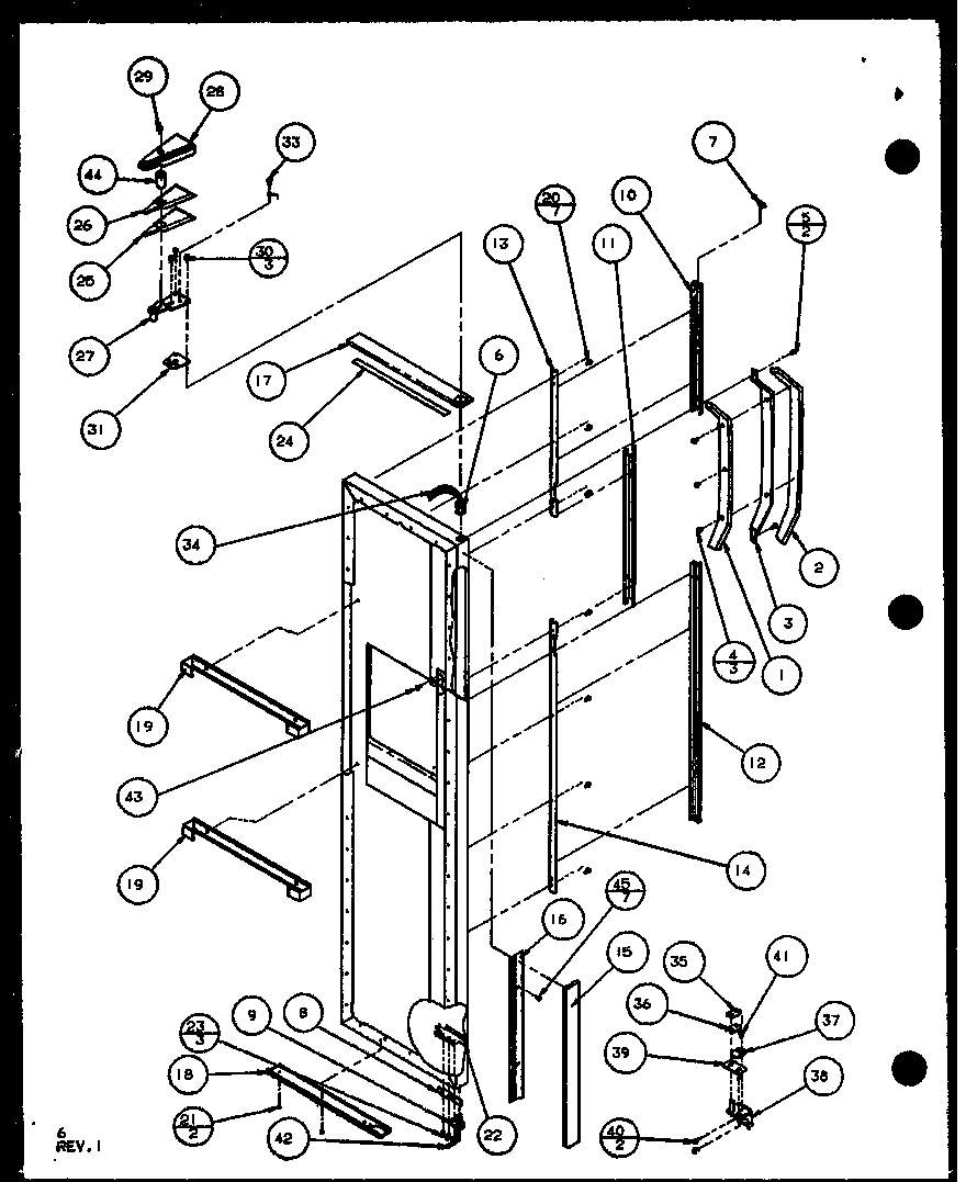 Amana SCD25JB-P1104015W freezer door (scd25j/p1104013w) (scd25jb/p1104015w) (scd25jp/p1104017w) diagram