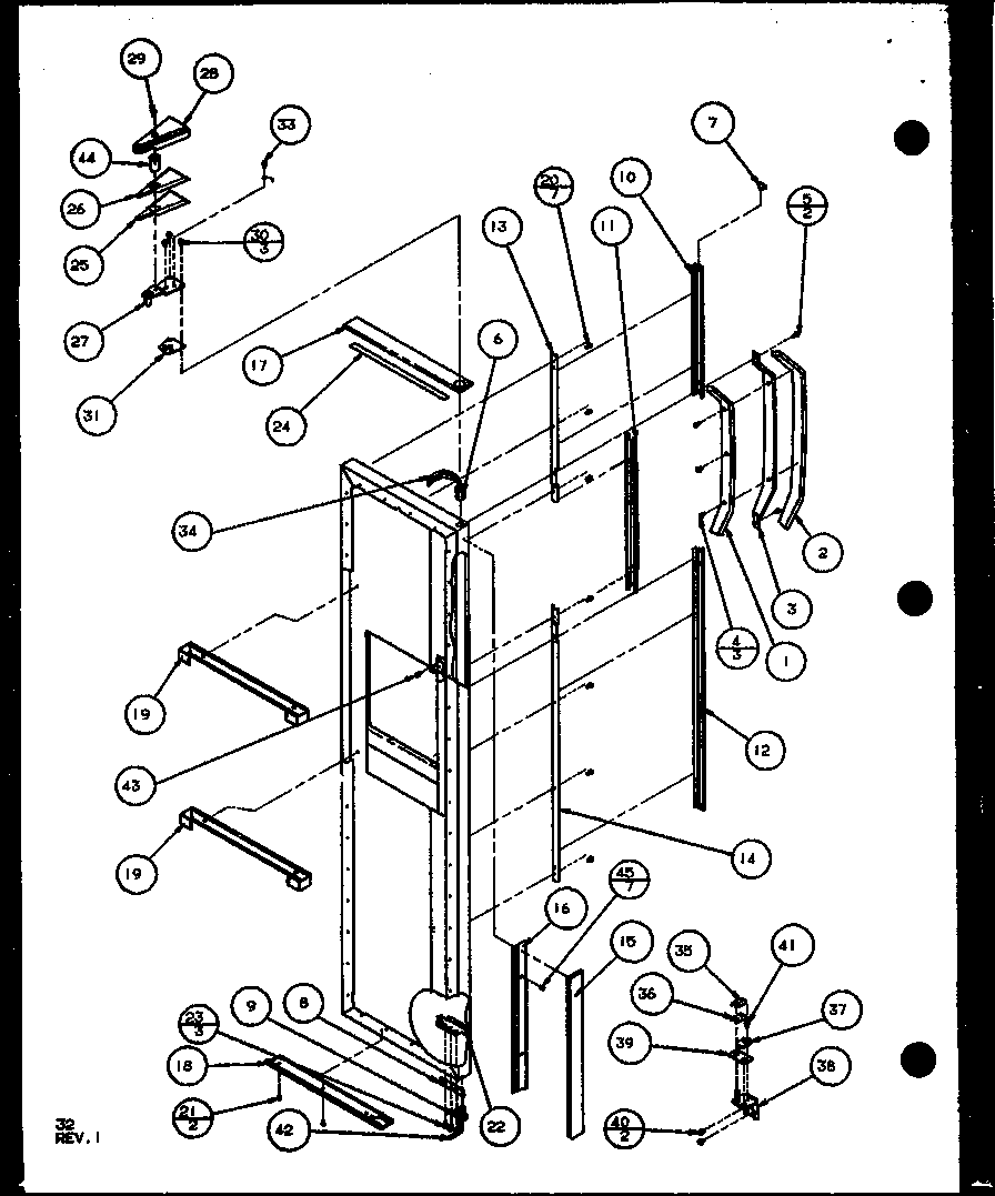 Amana SCD25JB-P1104015W freezer door (scd25j/p1104014w) (scd25jb/p1104016w) (scd25jp/p1104018w) diagram