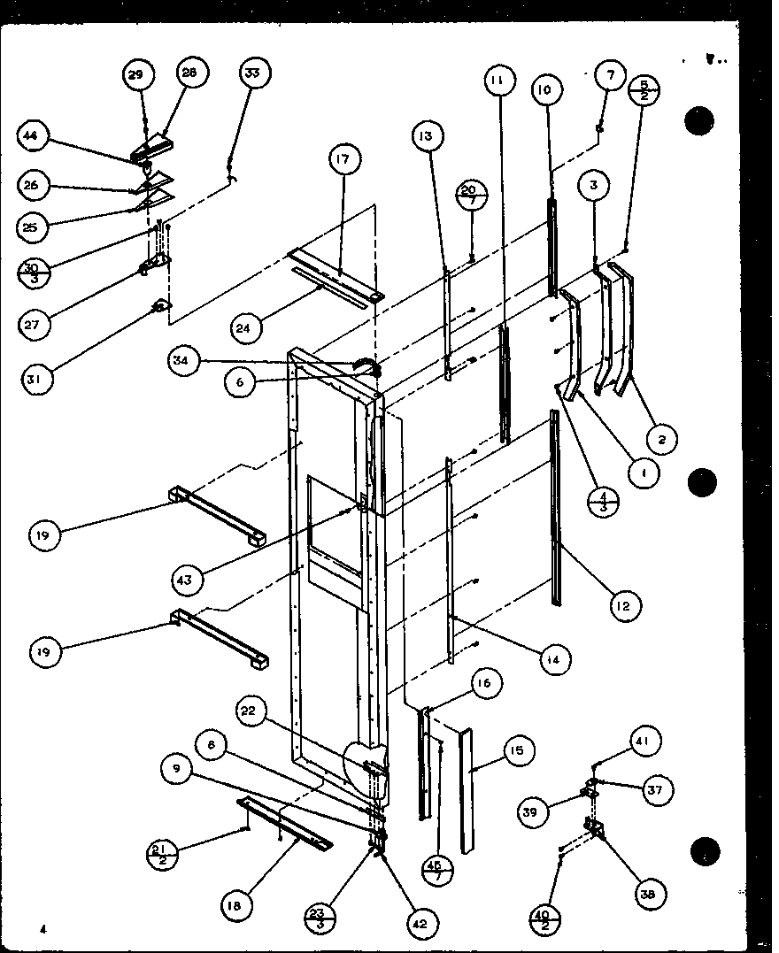 Amana SZDE20K-P1102501W freezer door handle and trim diagram
