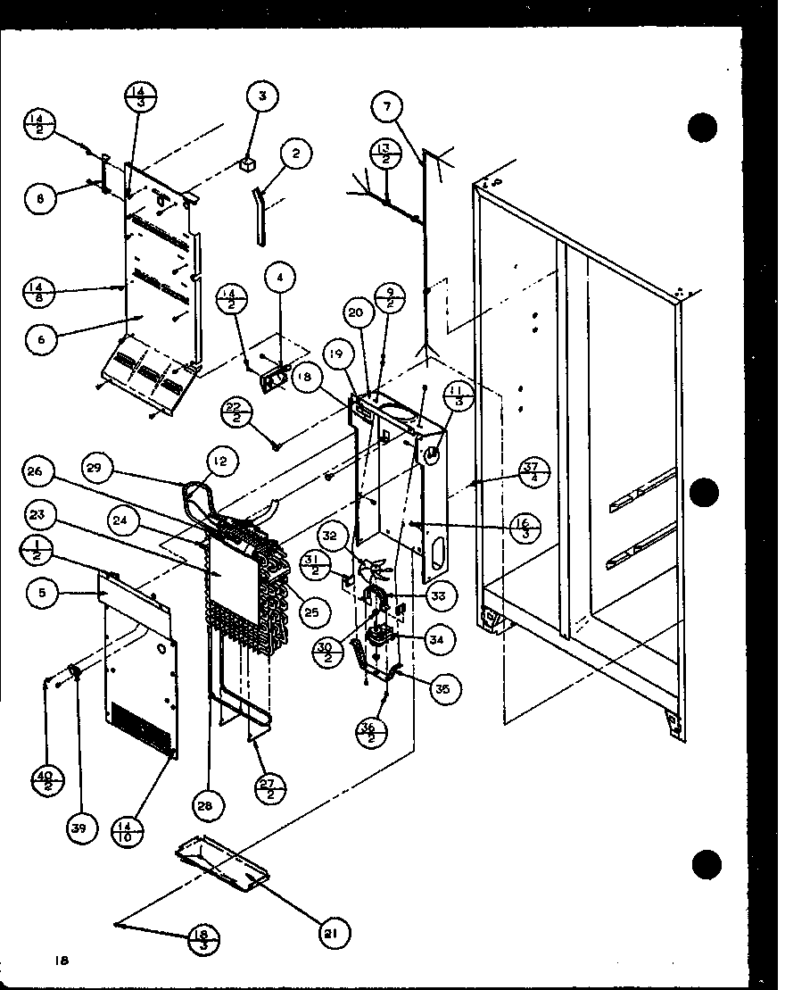Amana SZDE20K-P1102501W evaporator and air handling diagram