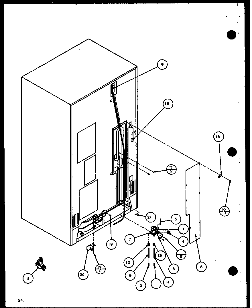 Amana SZDE20K-P1102501W cabinet back diagram