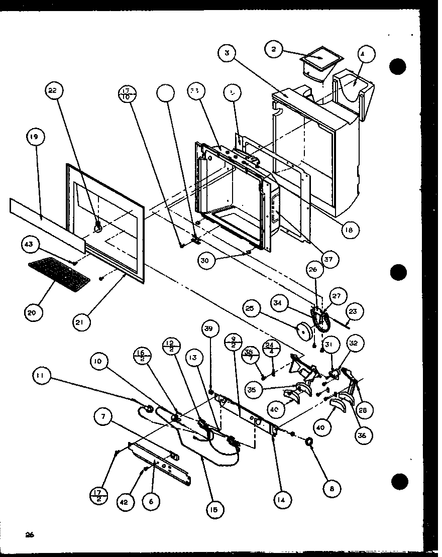 Amana SZDE20K-P1102501W ice and water cavity diagram