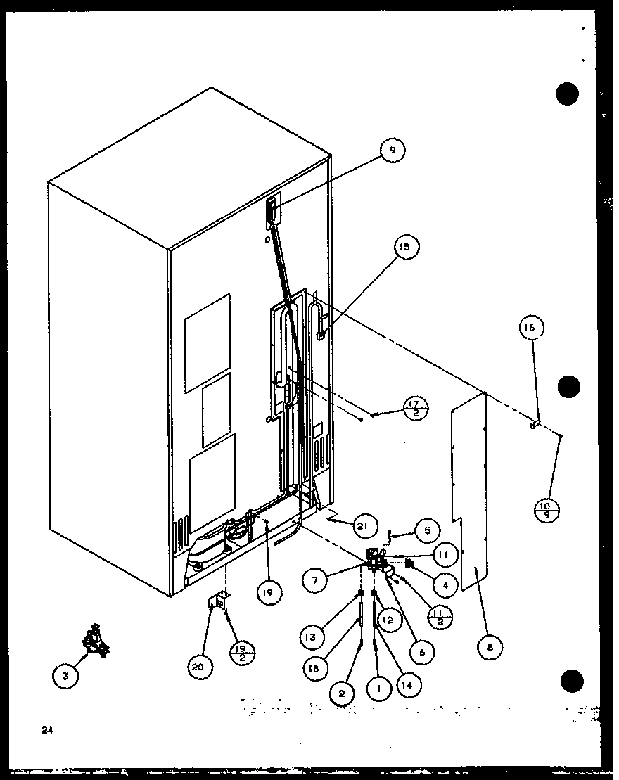 Amana SZDE25KB-P1102511W cabinet back (szde25kb/p1102511w) (szde25kp/p1102512w) diagram