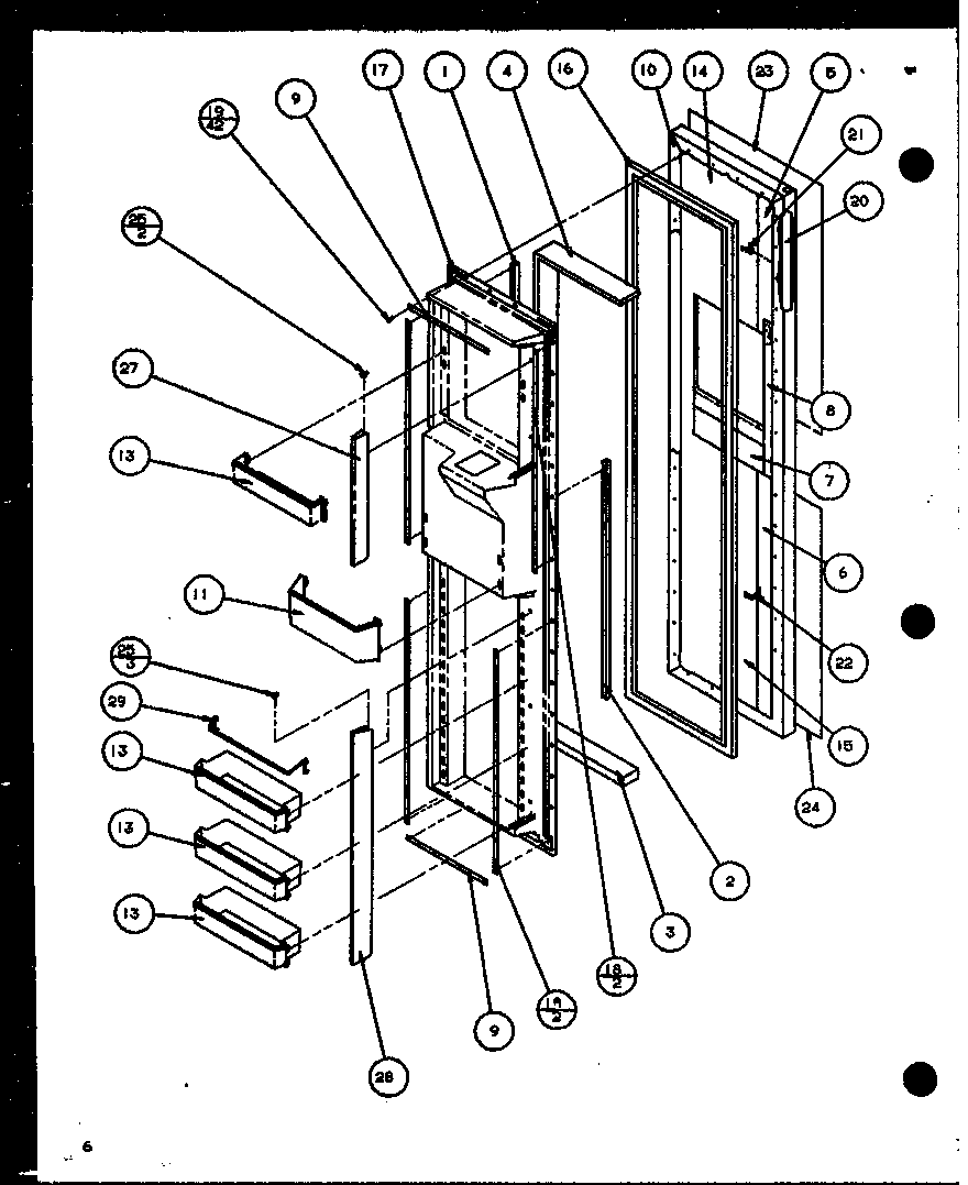 Amana SZD20K-P1102504W freezer door diagram