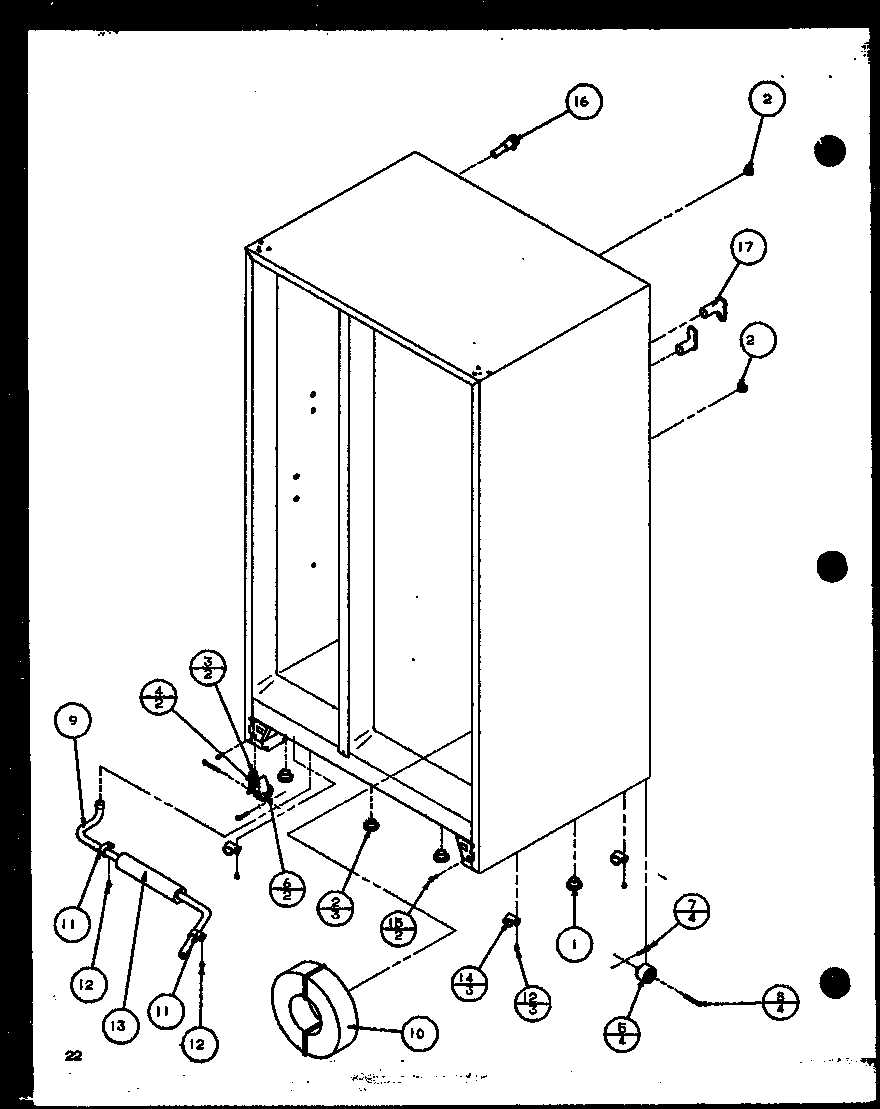 Amana SZD20K-P1102504W drain and rollers diagram