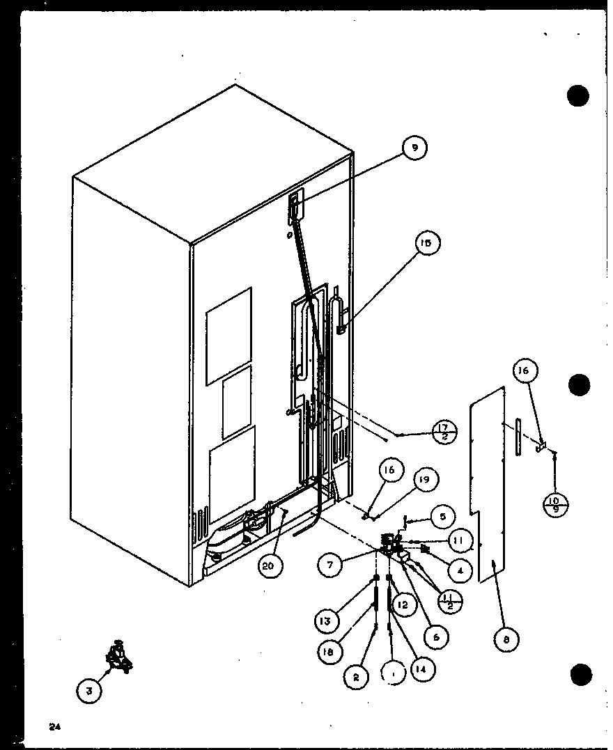 Amana SZD20K-P1102504W cabinet back diagram