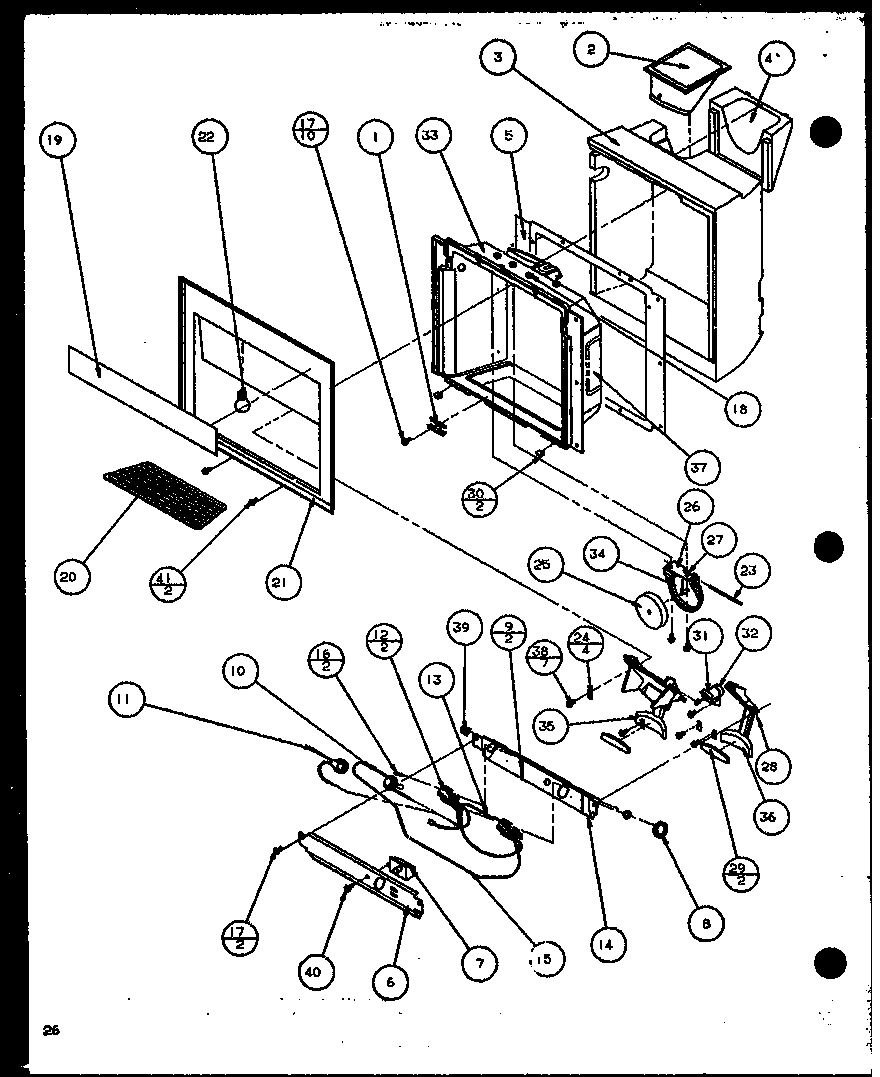 Amana SZD20K-P1102504W ice and water cavity diagram