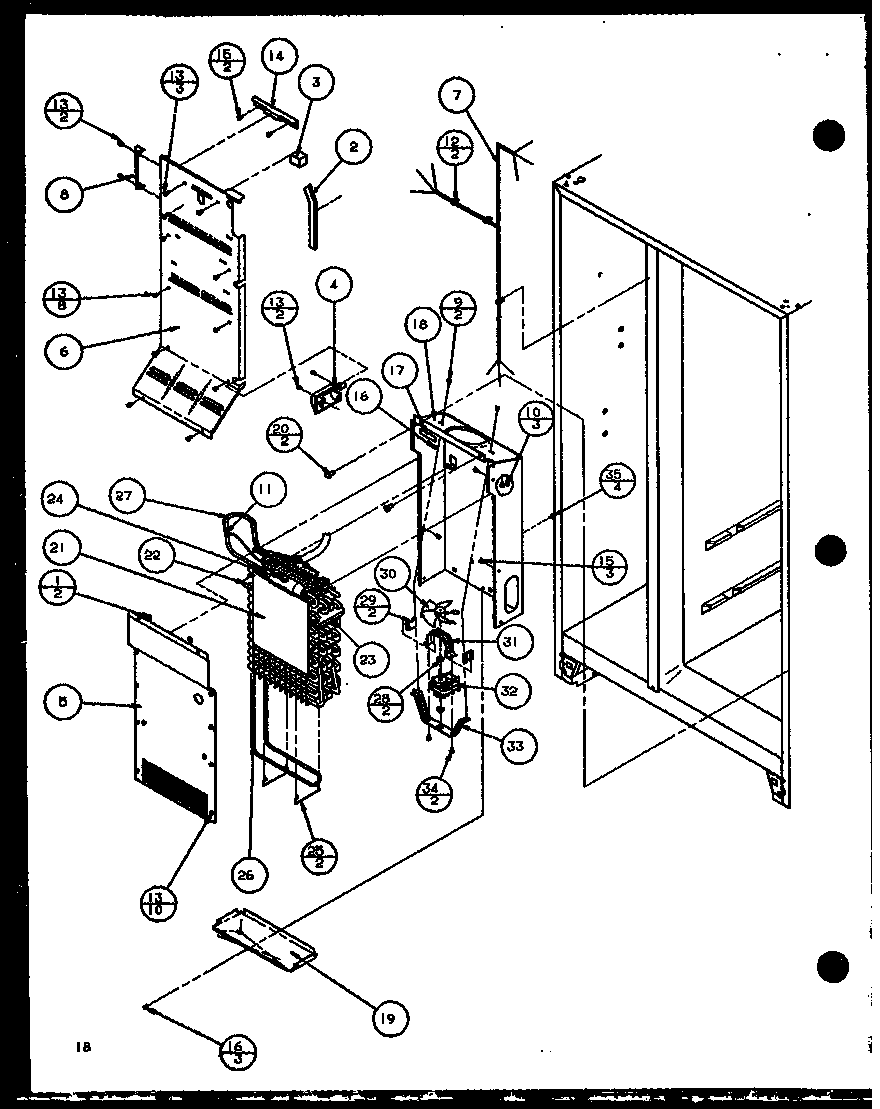 Amana SBD20K-P1102508W evaporator air handling diagram