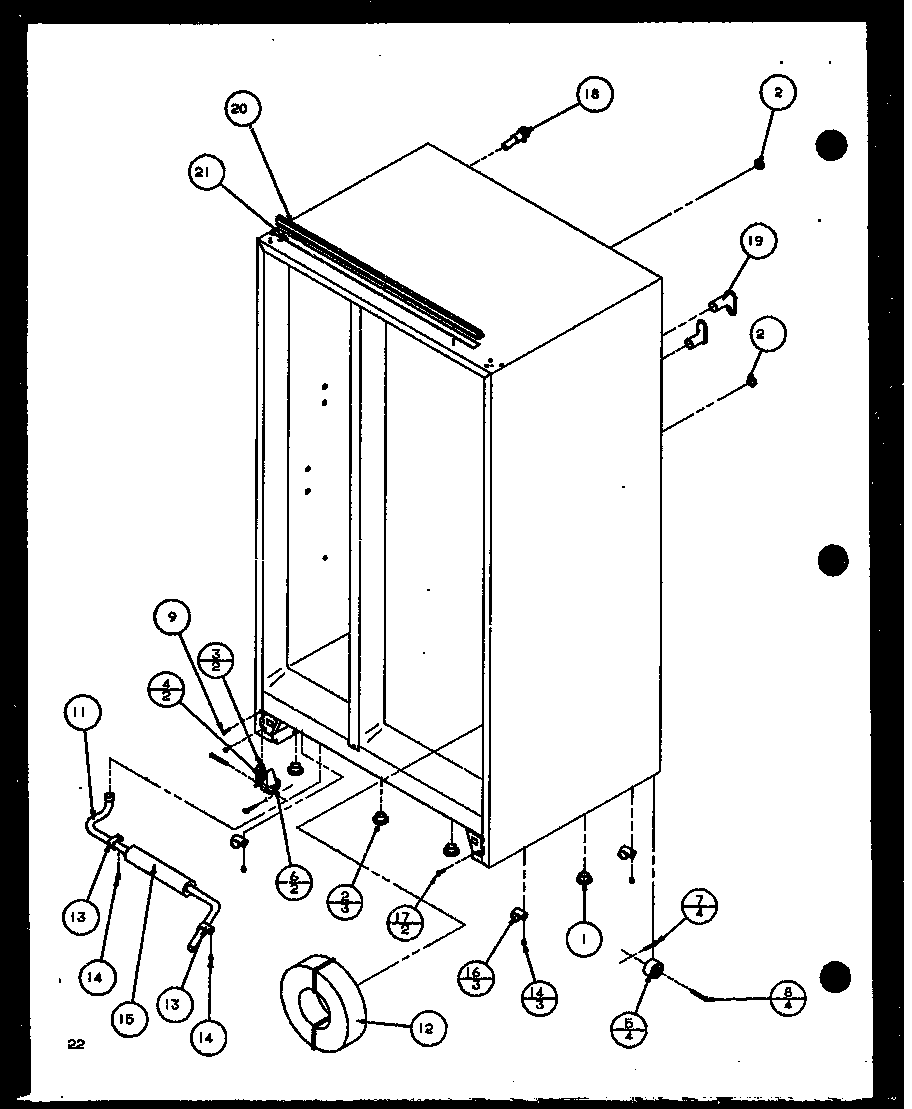 Amana SBD20K-P1102508W drain and rollers diagram