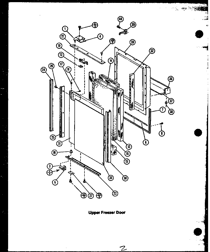 Caloric GRH122 upper freezer door diagram