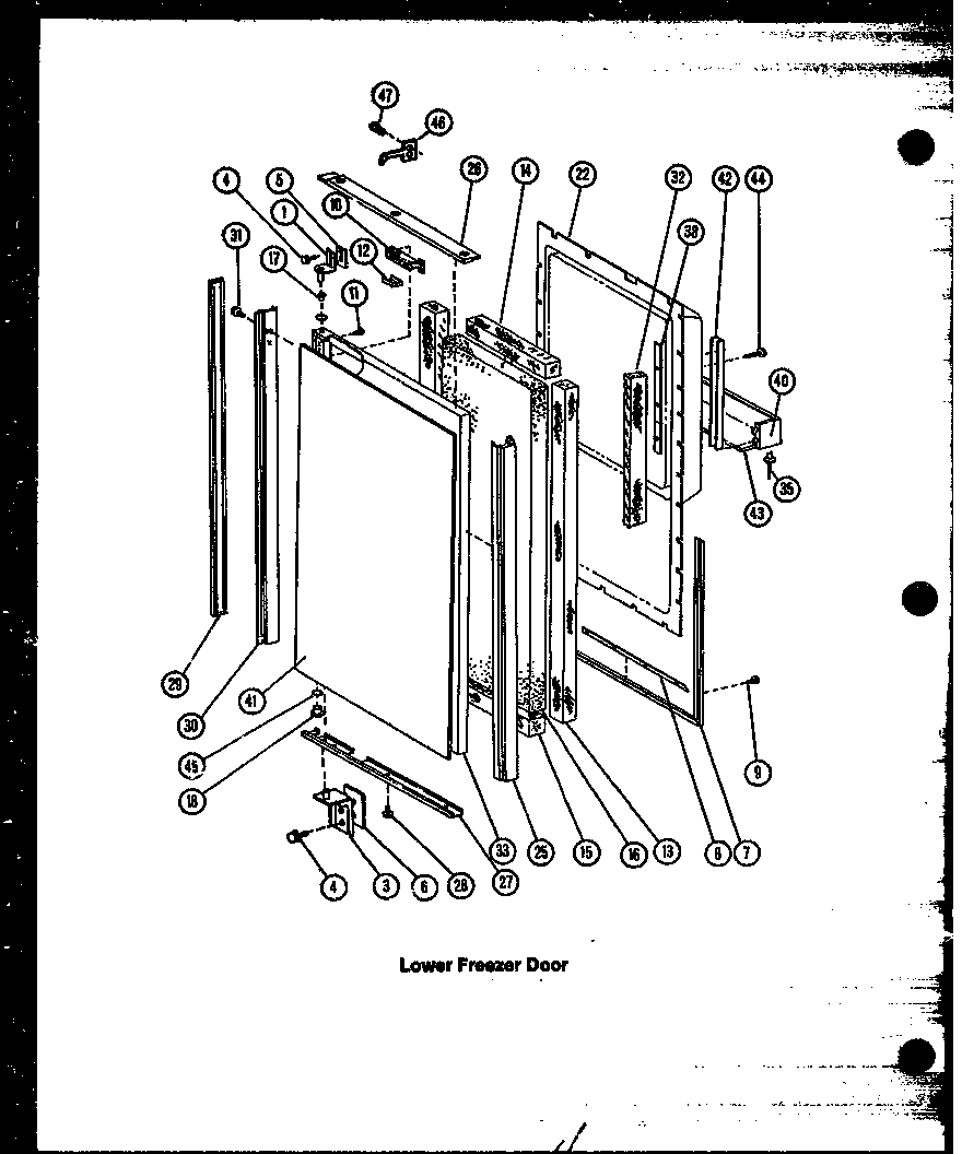 Caloric GRH122 lower freezer door diagram