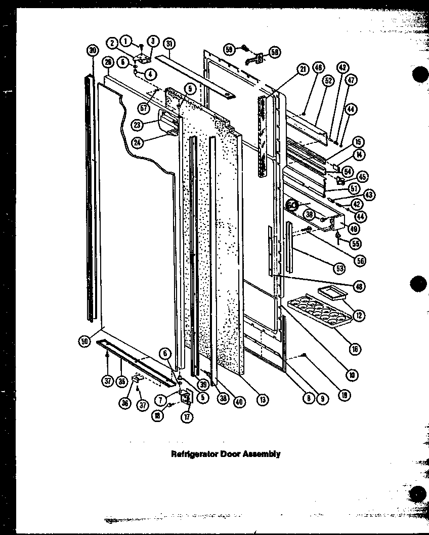 Caloric GRH122 refrigerator door assembly diagram