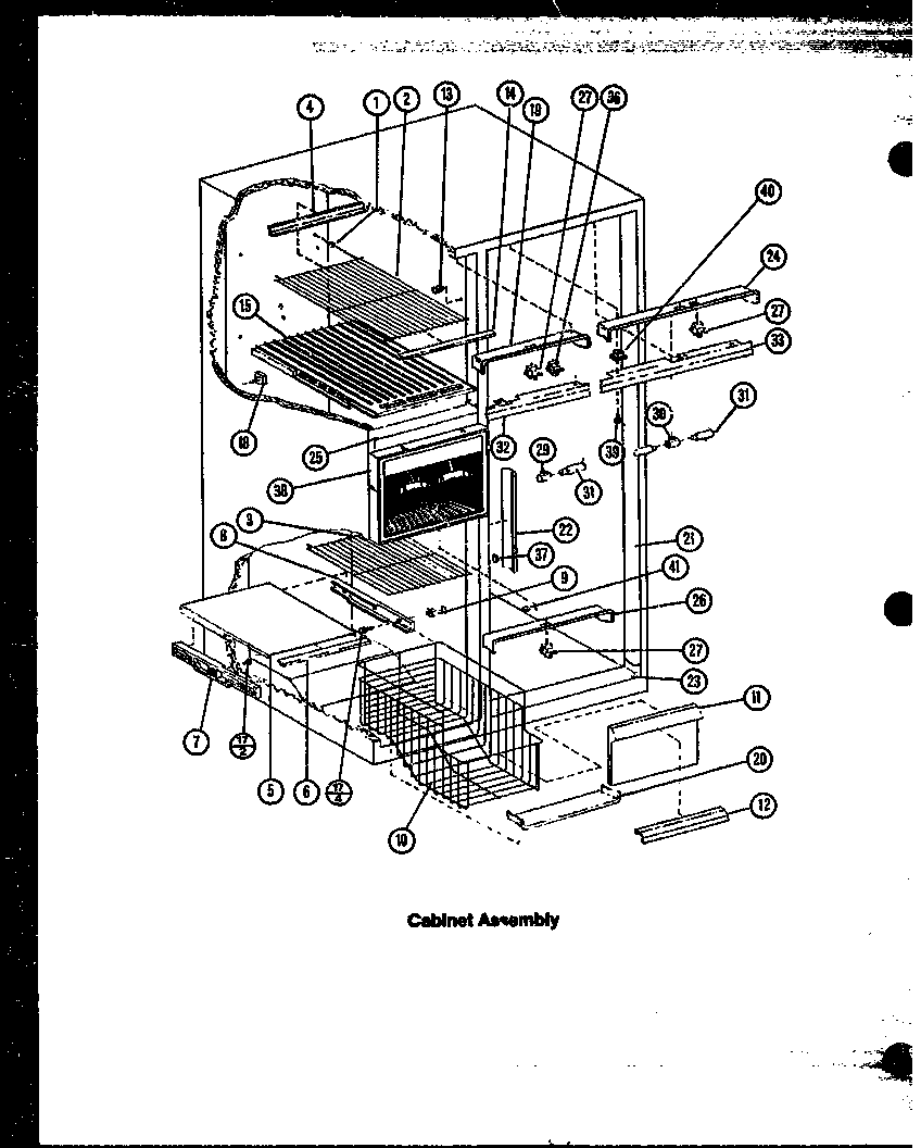Caloric GRH122 cabinet assembly diagram