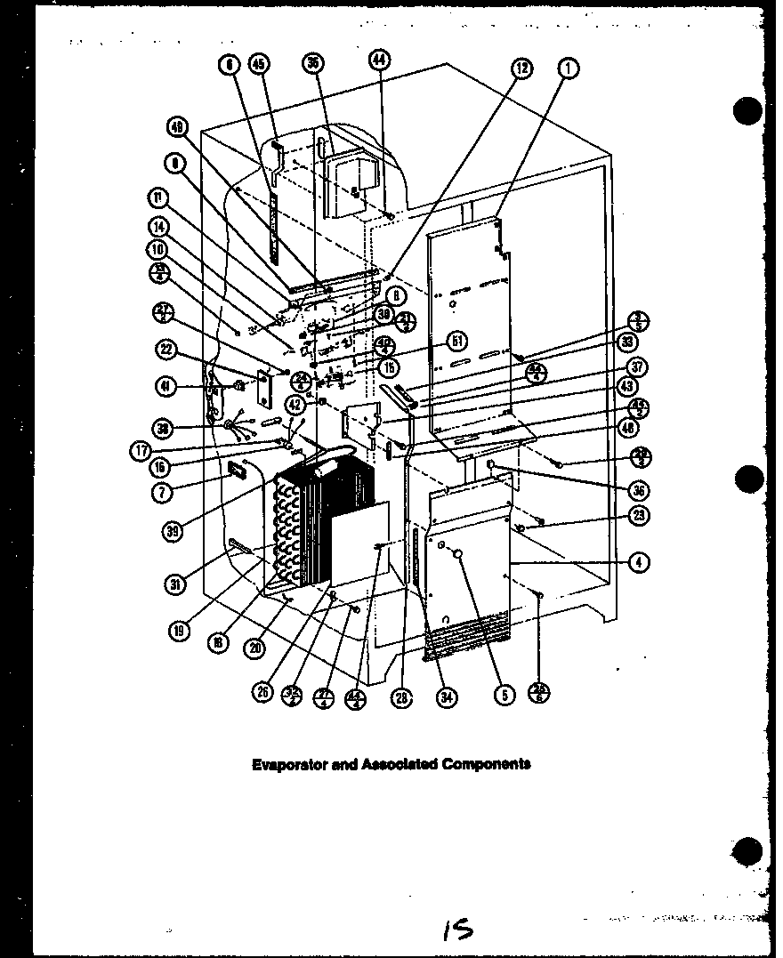 Caloric GRH122 evaporator and associated components diagram