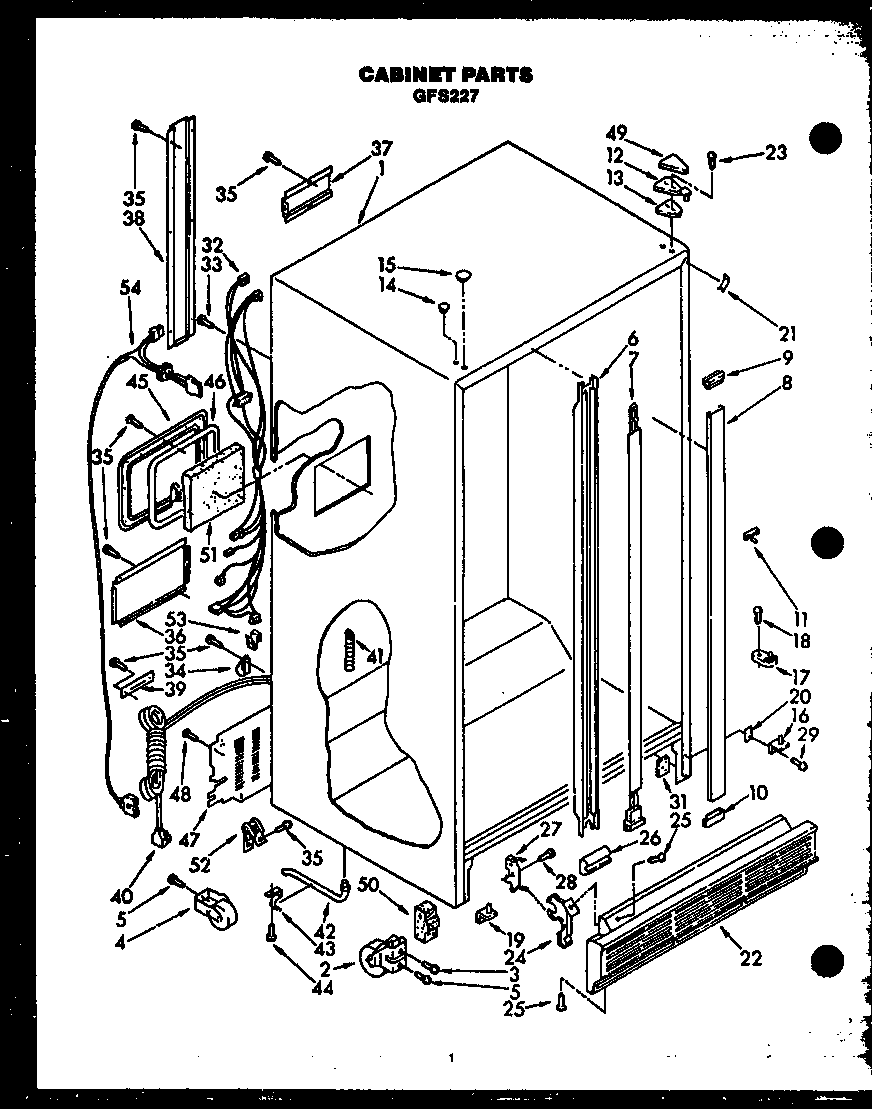 Caloric GFS227/MN10 cabinet parts diagram