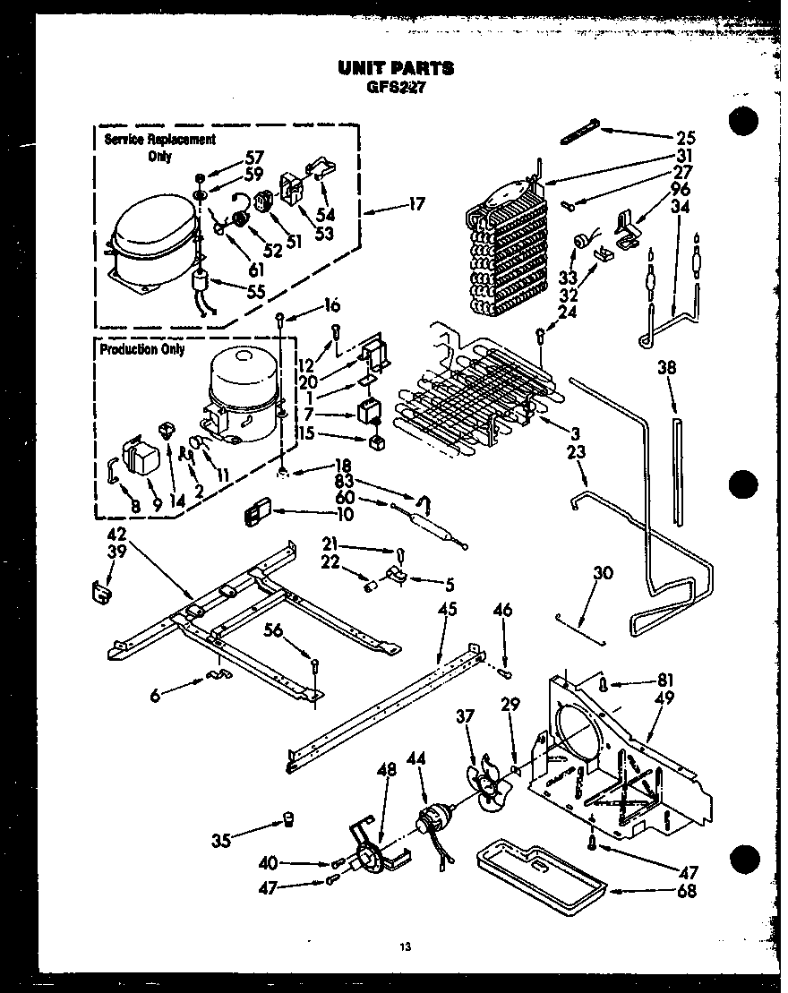 Caloric GFS227/MN10 unit parts diagram