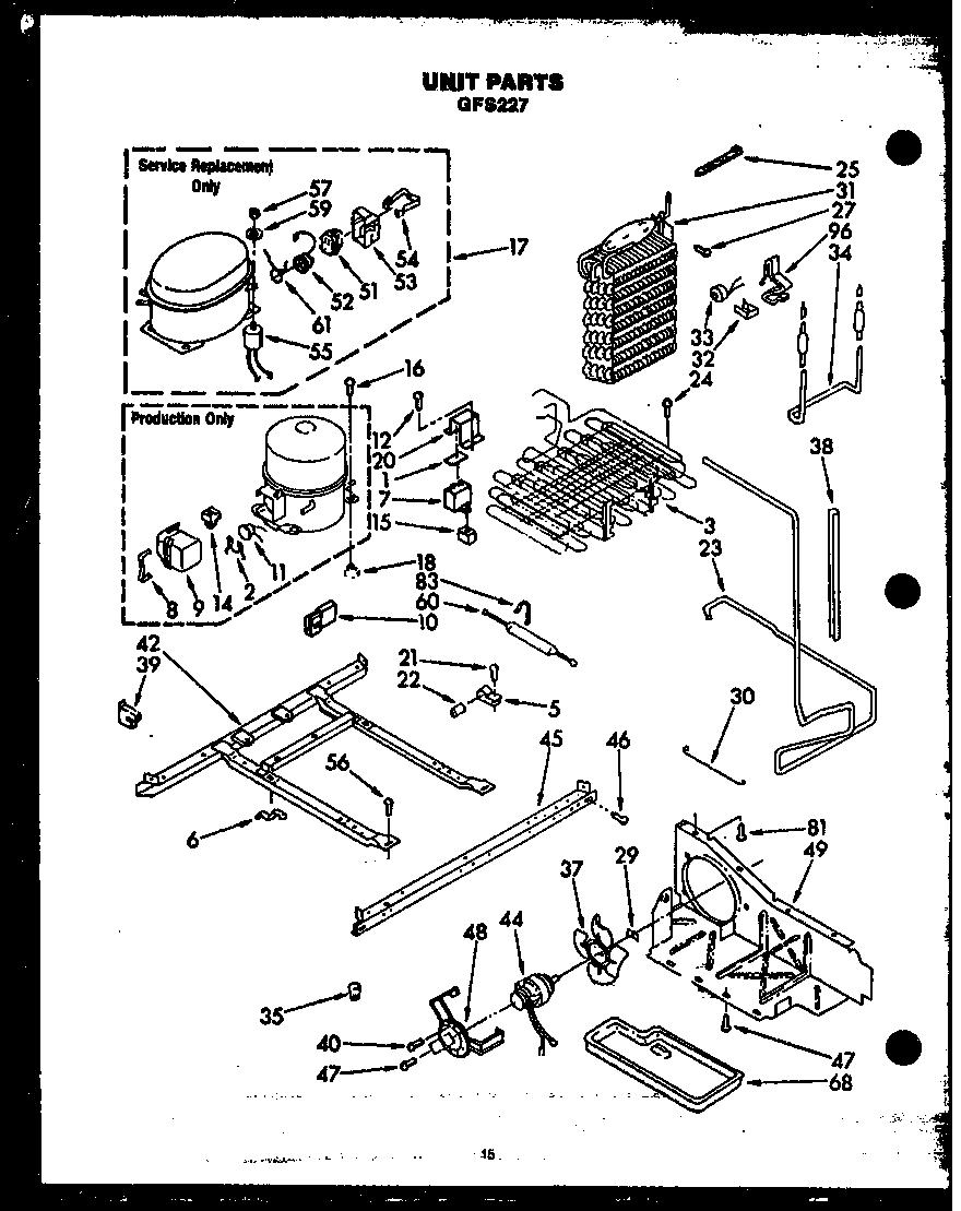 Caloric GFS227/MN10 unit parts diagram