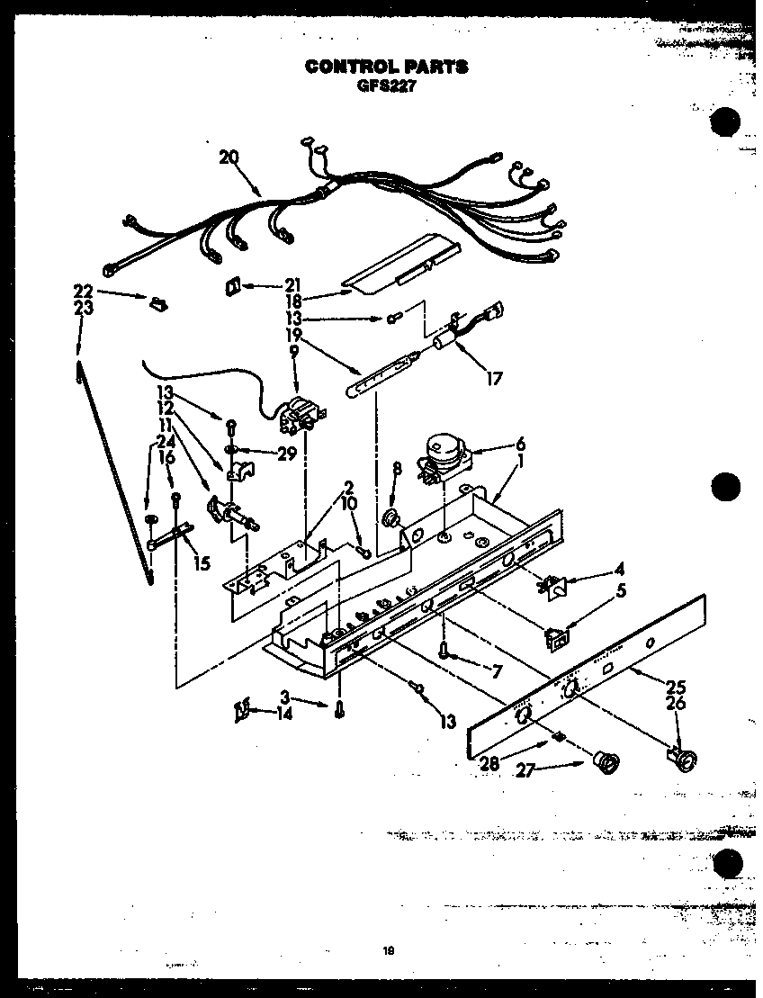Caloric GFS227/MN10 control parts diagram