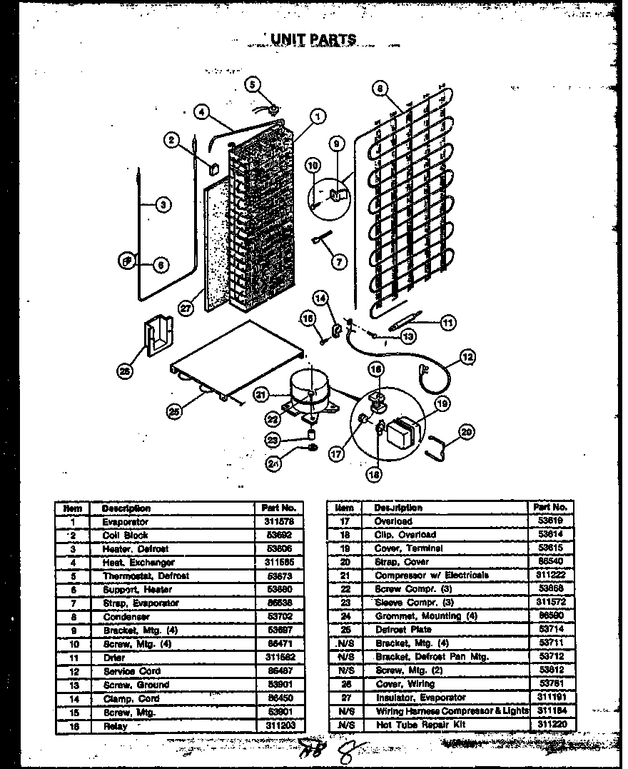 Caloric GFD240-1L2 unit parts diagram