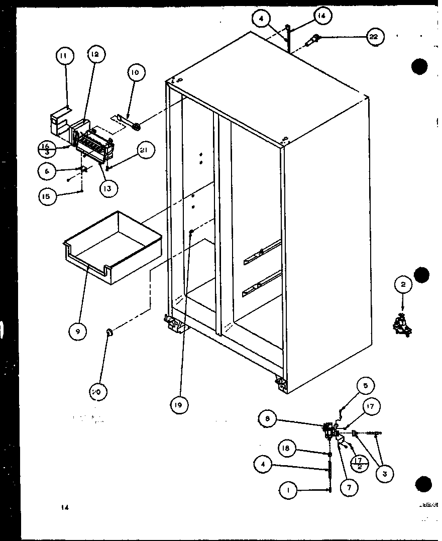 Amana SZI20K-P1102507W factor installed ice maker (szi20k/p1102507w) diagram
