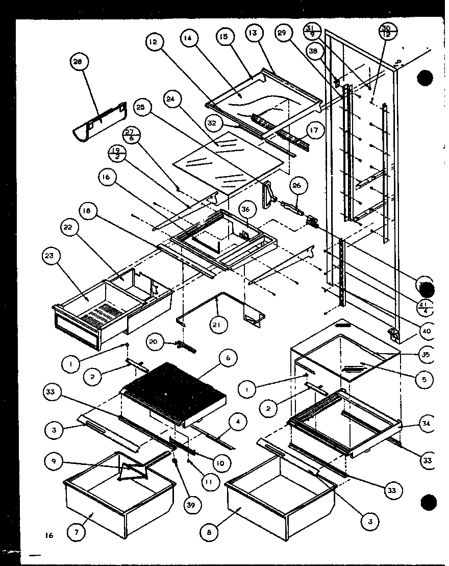 Amana SZI20K-P1102507W refrigerator shelving and drawers (szi20k/p1102507w) diagram