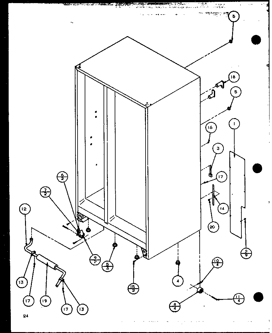 Amana SZI20K-P1102507W rollers and back unit (szi20k/p1102507w) diagram