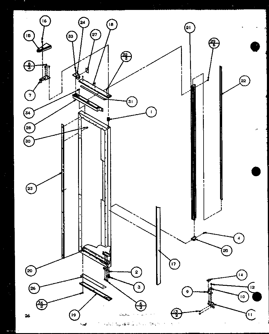 Amana SZI20K-P1102507W freezer door (sbi20k/p1102509w) diagram