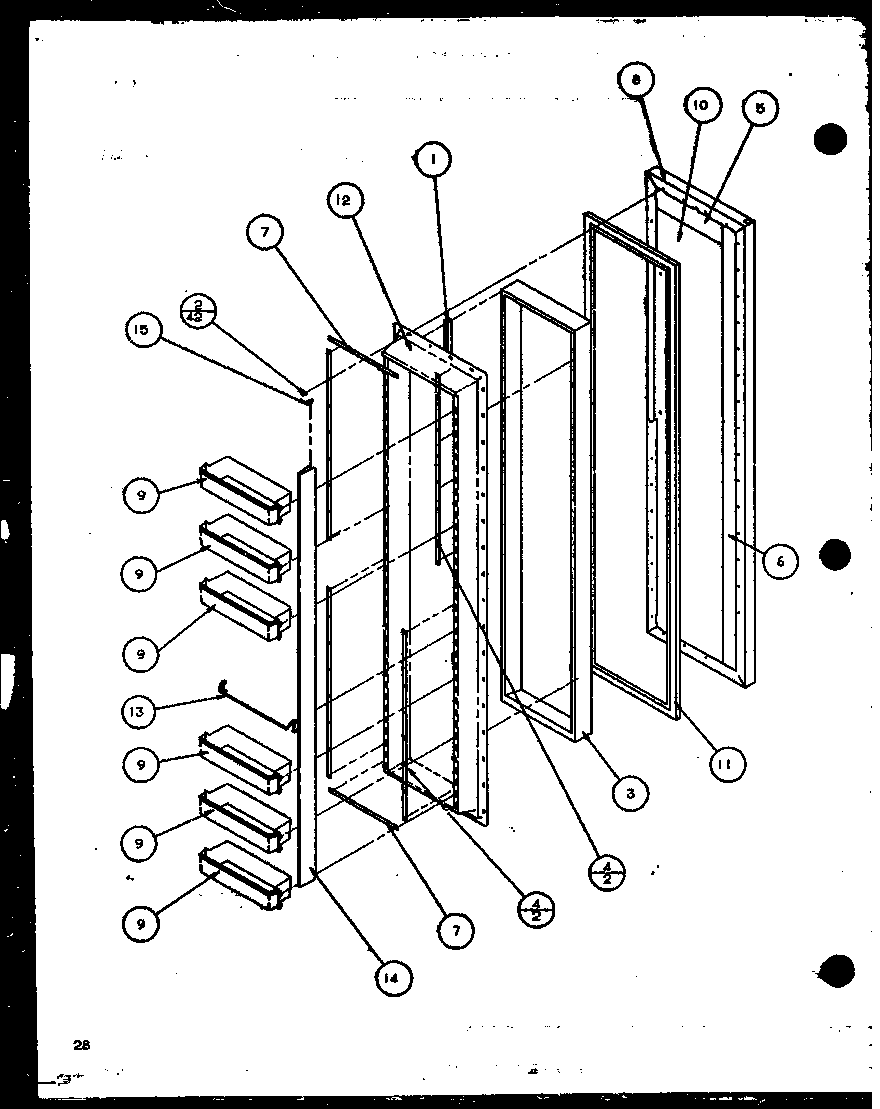 Amana SZI20K-P1102507W freezer door (sbi20k/p1102509w) diagram