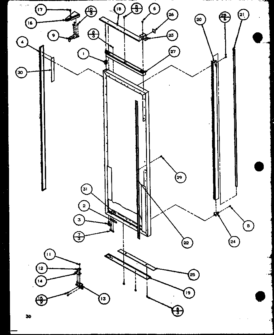 Amana SZI20K-P1102507W refrigerator door (sbi20k/p1102509w) diagram