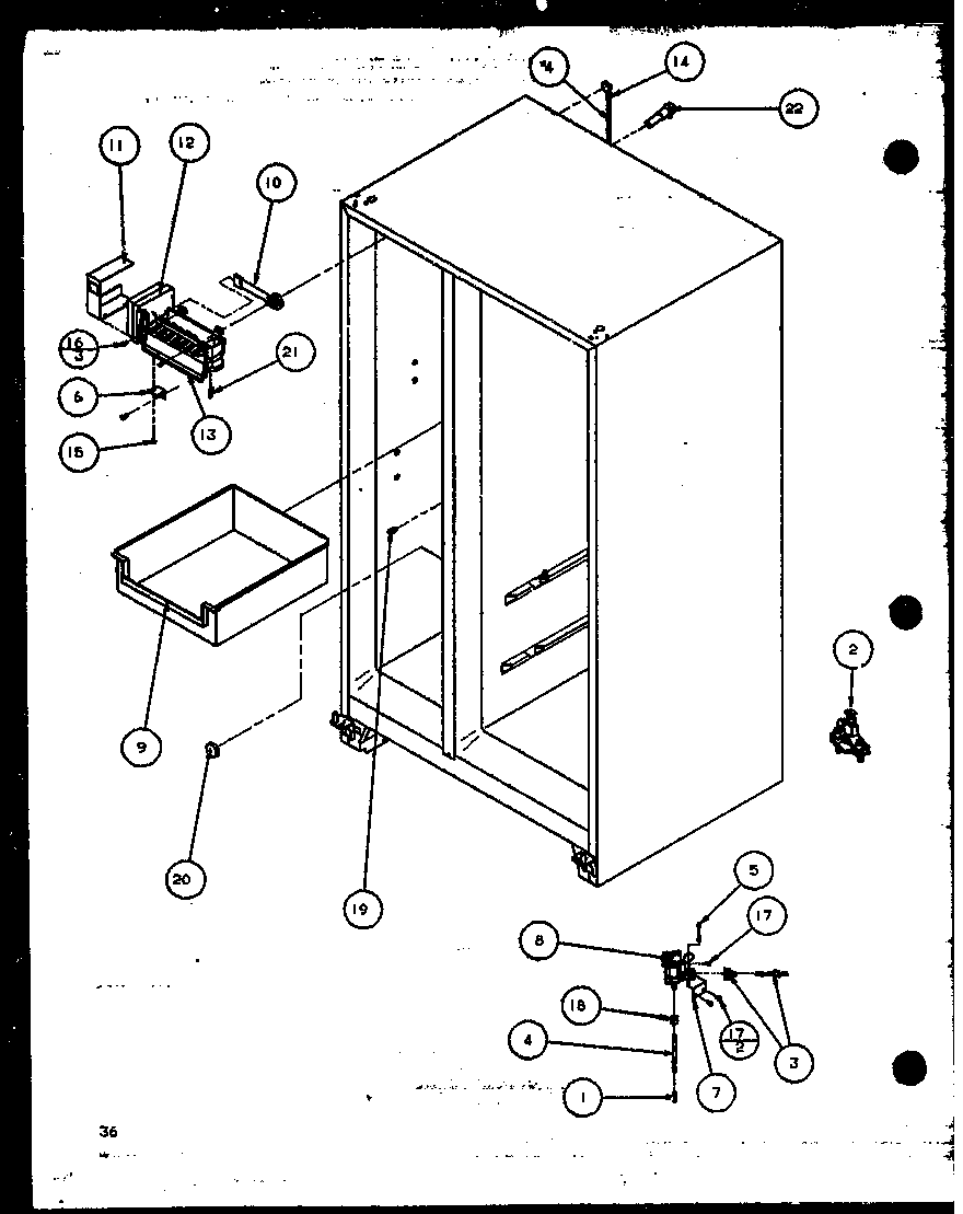 Amana SZI20K-P1102507W factory installed ice maker (sbi20k/p1102509w) diagram