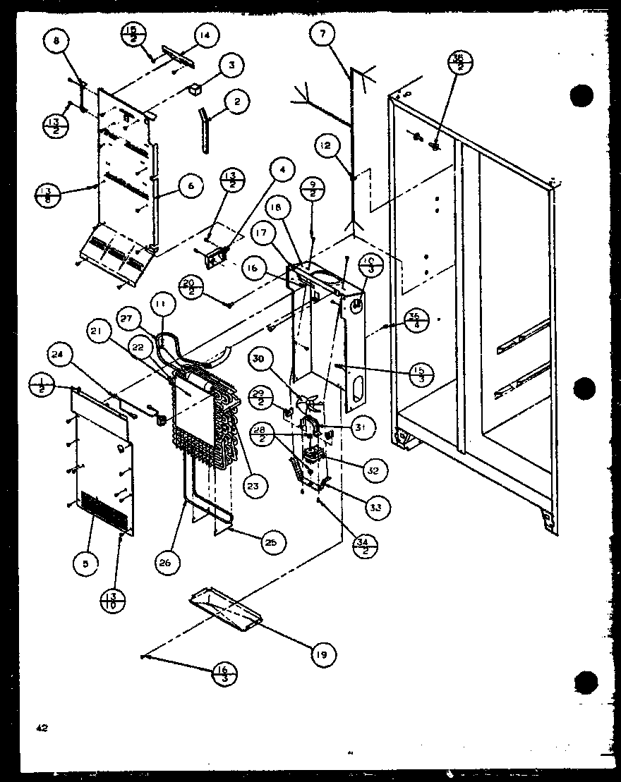 Amana SZI20K-P1102507W evaporator and air handling (sbi20k/p1102509w) diagram