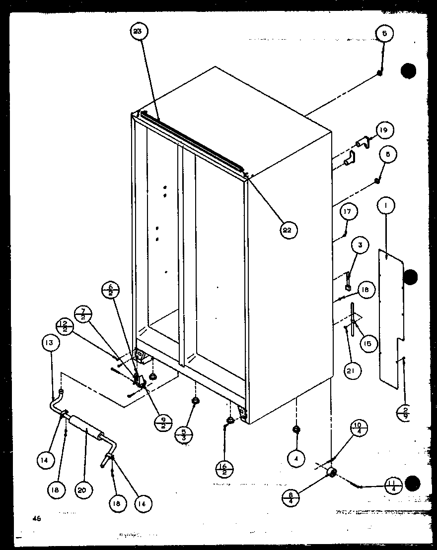 Amana SZI20K-P1102507W rollers and back unit (sbi20k/p1102509w) diagram
