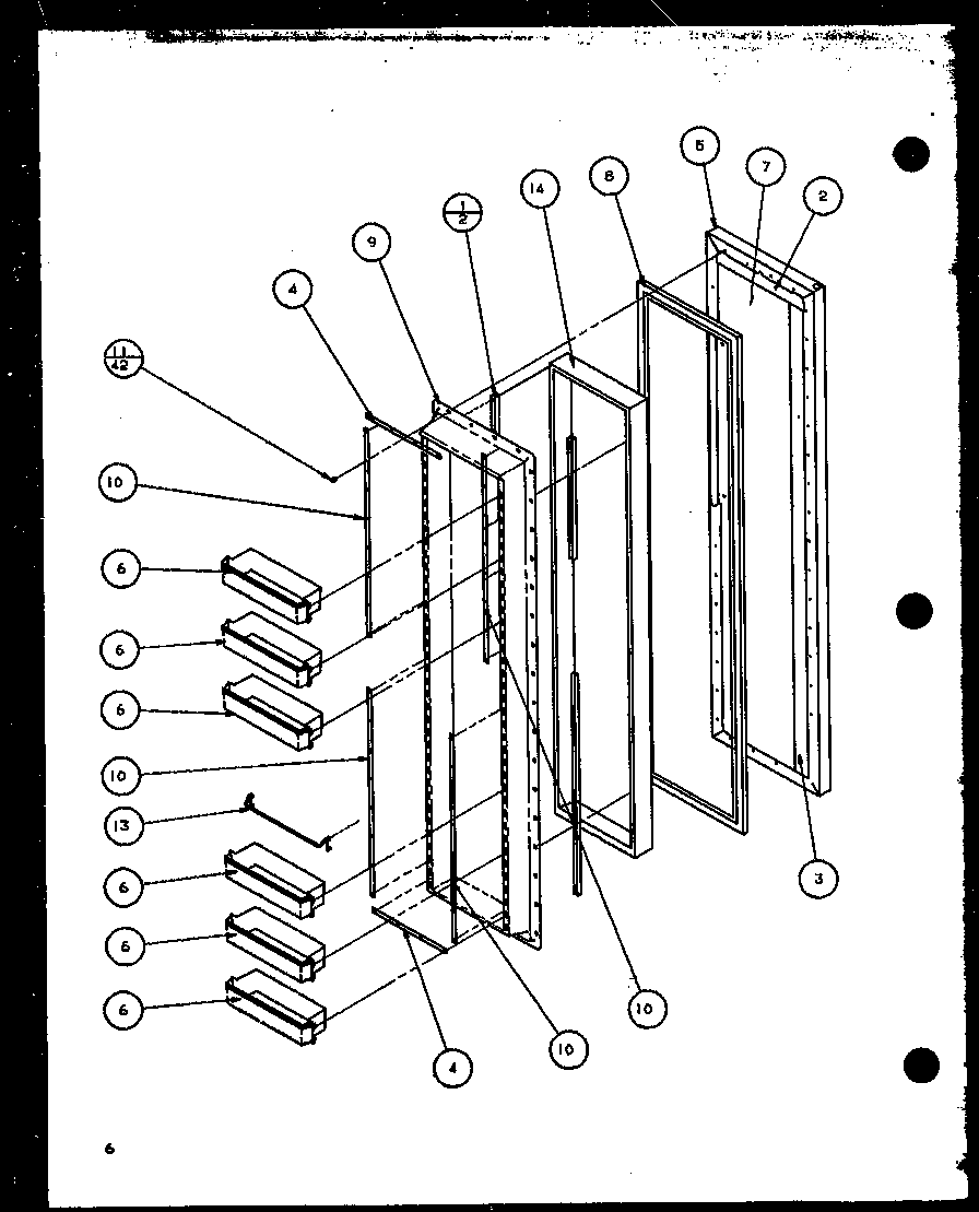 Amana 36551-P1108802W freezer door (36551/p1108801w) (36551/p1108802w) (36558/p1108803w) (36558/p1108804w) diagram