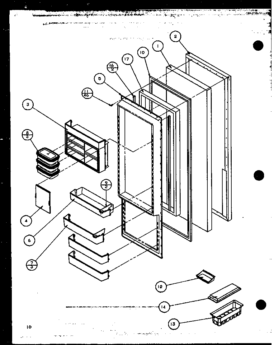 Amana 36551-P1108802W refrigerator door (36551/p1108801w) (36551/p1108802w) (36558/p1108803w) (36558/p1108804w) diagram