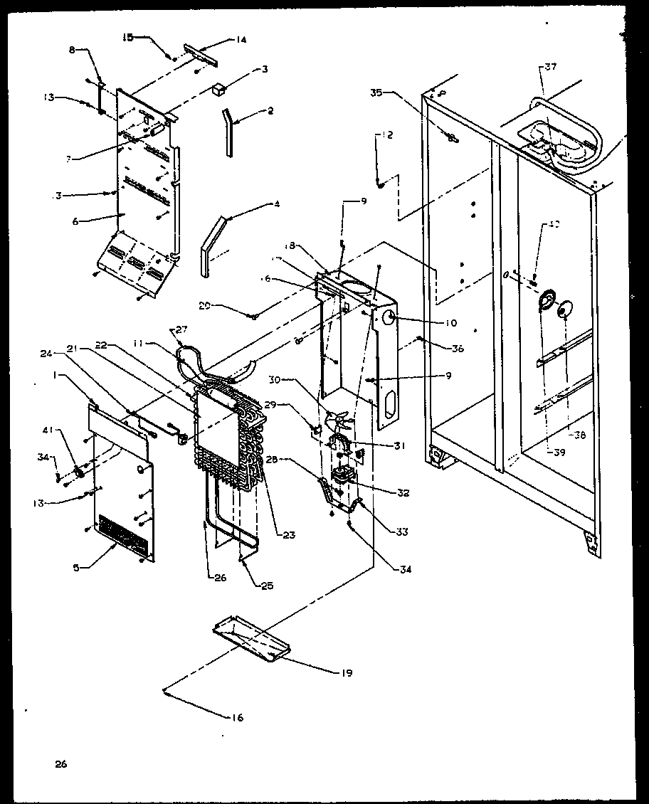 Modern Maid GRH2202BE/P1168103WE evaporator and air handling (gri2001ww/p1168201ww) (grh2202be/p1168103we) (grh2401sww/p1168101ww) diagram