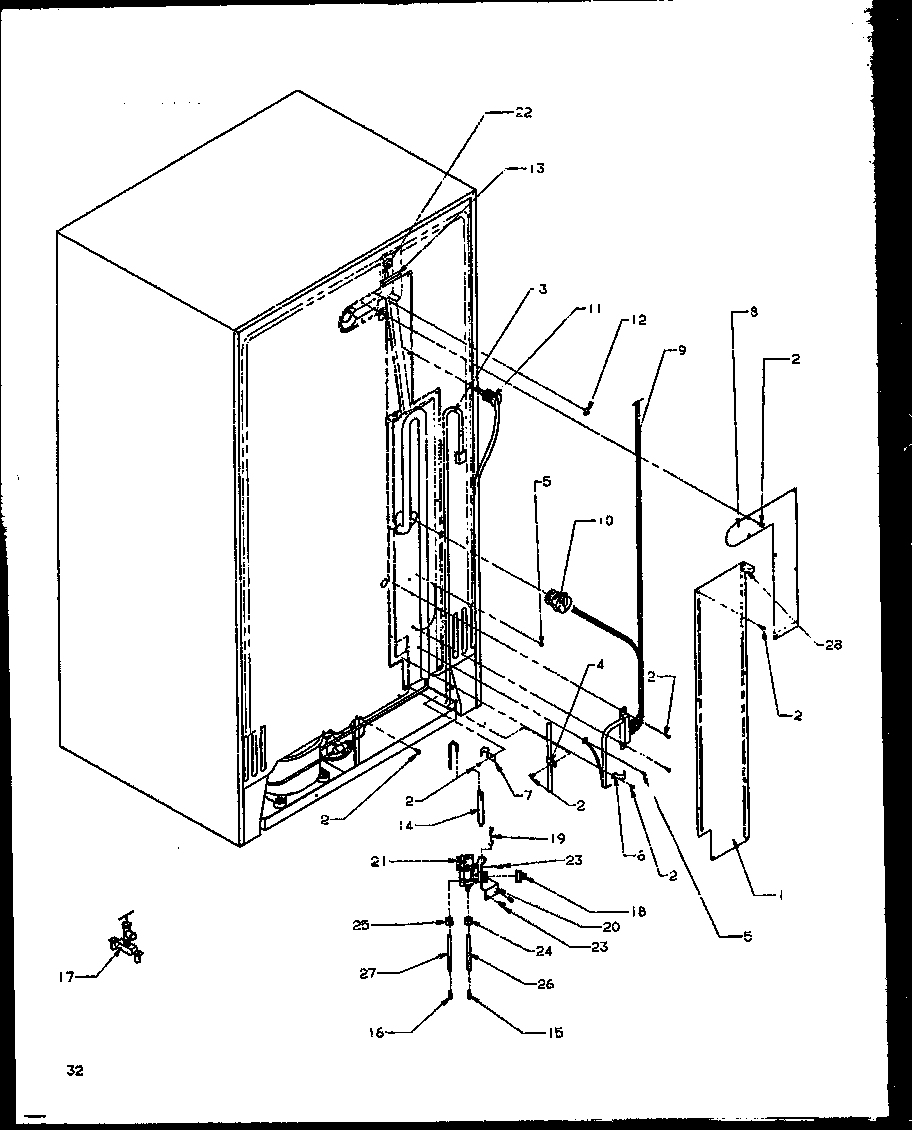 Modern Maid GRH2202BE/P1168103WE back unit diagram