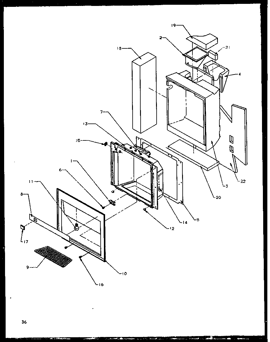 Modern Maid GRH2202BE/P1168103WE ice and water cavity (grh2202be/p1168103we) (grh2202ww/p1168102ww) (grh2401sww/p1168101ww) diagram