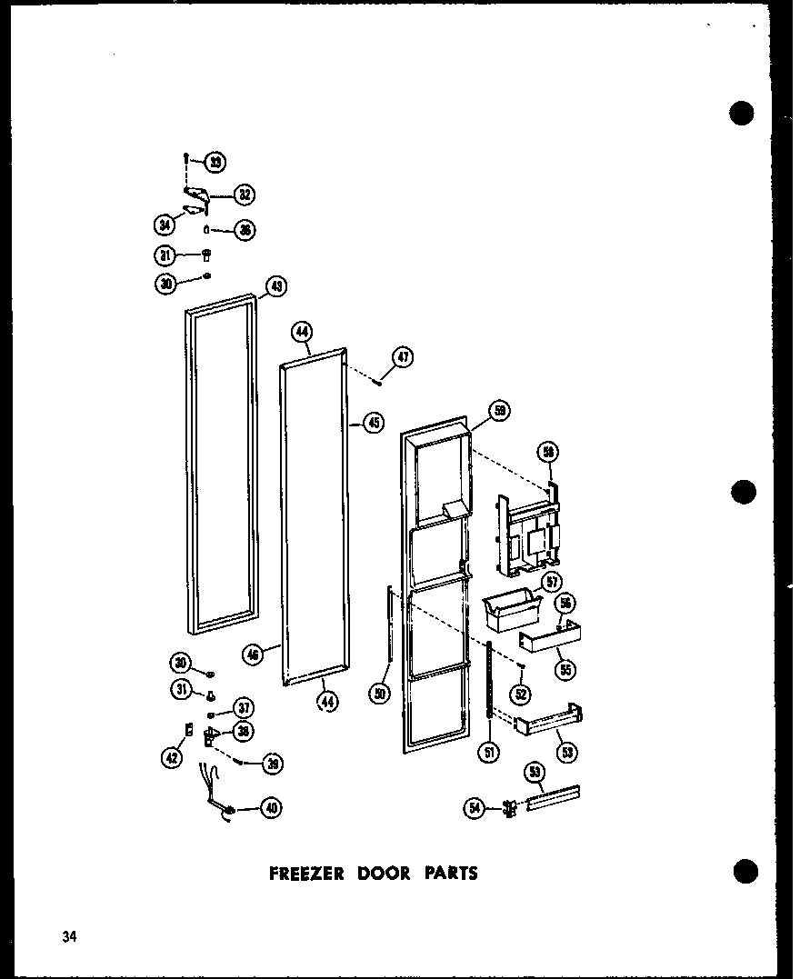 Amana SD22G-1-C-P60201-4WC freezer door parts diagram