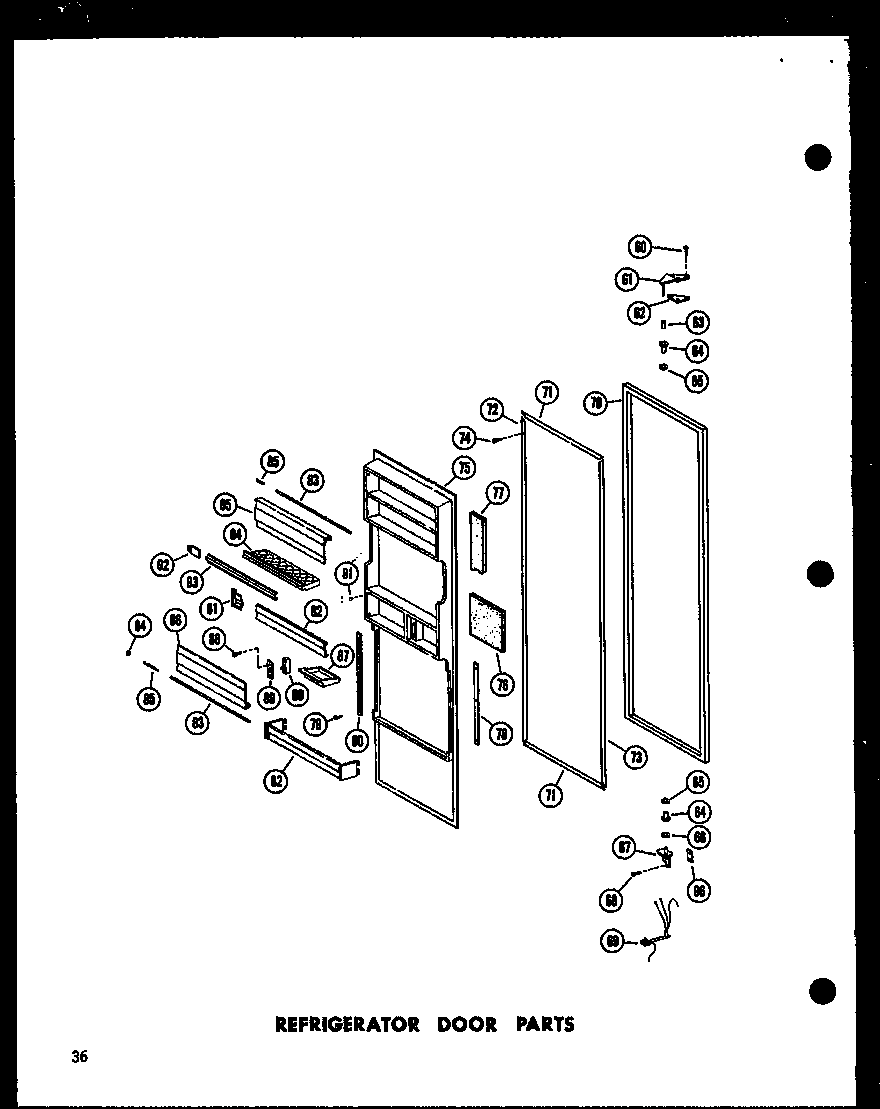 Amana SD22G-1-C-P60201-4WC refrigerator door parts diagram