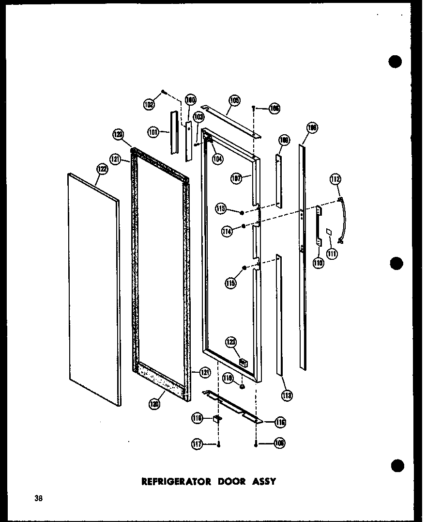 Amana SD22G-1-C-P60201-4WC refrigerator door assy diagram