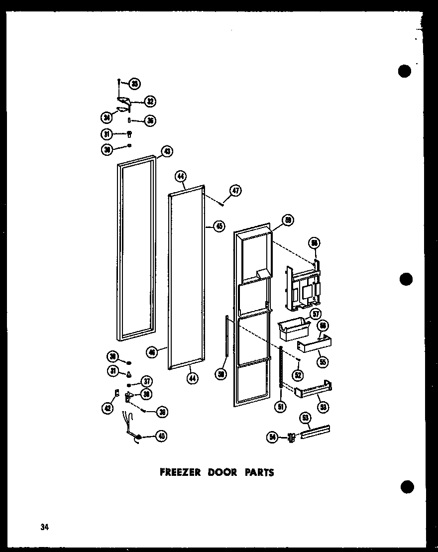 Amana SP19G-C-P60201-27WC freezer door parts diagram