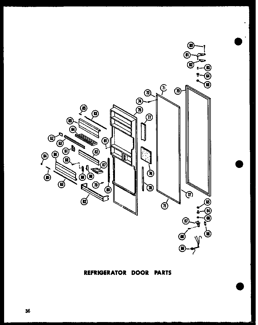 Amana SP19G-C-P60201-27WC refrigerator door parts diagram