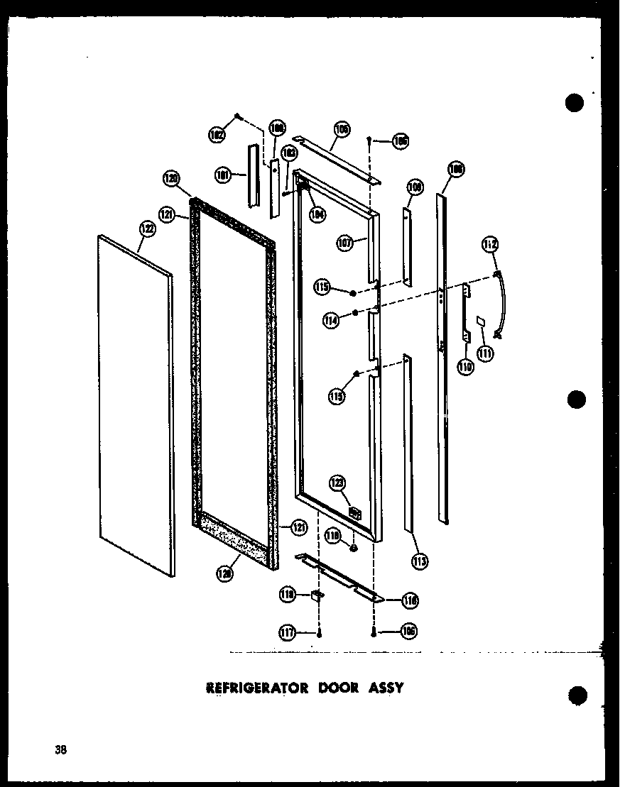 Amana SP19G-C-P60201-27WC refrigerator door assy diagram