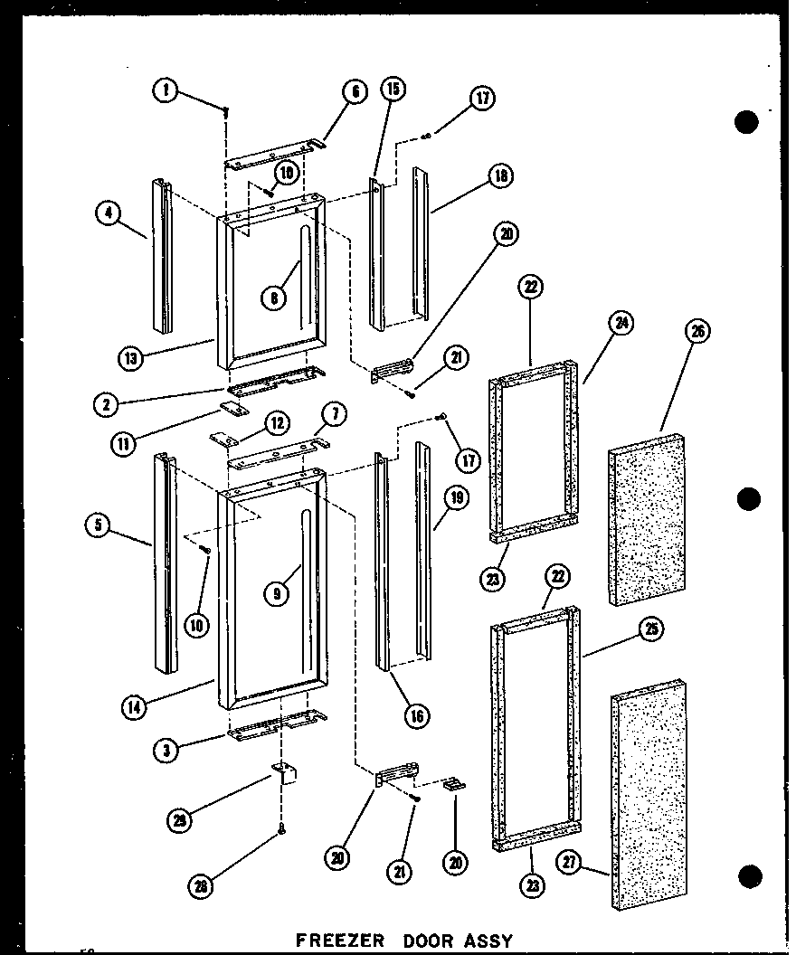 Amana SDI22N-P60201-65W freezer door assy diagram